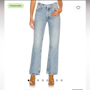 Agolde Mid Rise Relaxed Boot in Wireless